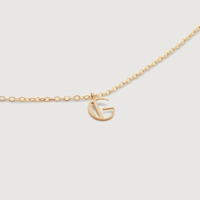 Monica Vinader Gold Small Initial G Necklace Adjustable 41-46cm/16-18'