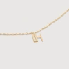 MONICA VINADER GOLD SMALL INITIAL H NECKLACE ADJUSTABLE 41-46CM/16-18'