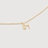 Monica Vinader Gold Mini Initial H Chain Necklace