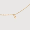 MONICA VINADER GOLD SMALL INITIAL I NECKLACE ADJUSTABLE 41-46CM/16-18'