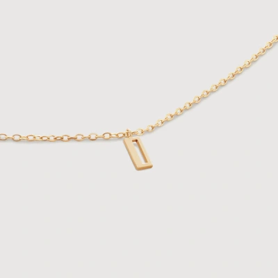 Monica Vinader Gold Small Initial I Necklace Adjustable 41-46cm/16-18'