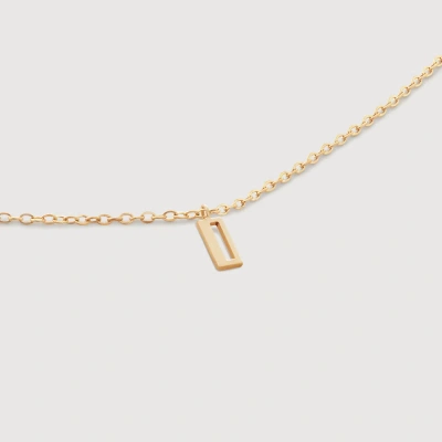 Monica Vinader Gold Mini Initial I Chain Necklace In 金色