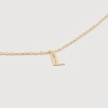 MONICA VINADER GOLD SMALL INITIAL L NECKLACE ADJUSTABLE 41-46CM/16-18'