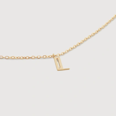 Monica Vinader Gold Small Initial L Necklace Adjustable 41-46cm/16-18'