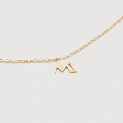 Monica Vinader Gold Small Initial M Necklace Adjustable 41-46cm/16-18'