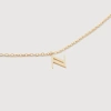 MONICA VINADER GOLD SMALL INITIAL N NECKLACE ADJUSTABLE 41-46CM/16-18'