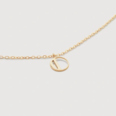 Monica Vinader Gold Small Initial O Necklace Adjustable 41-46cm/16-18'
