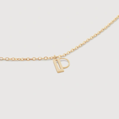 Monica Vinader Gold Mini Initial P Chain Necklace