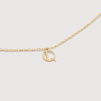 Monica Vinader Gold Small Initial Q Necklace Adjustable 41-46cm/16-18'