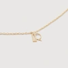 MONICA VINADER GOLD SMALL INITIAL R NECKLACE ADJUSTABLE 41-46CM/16-18'