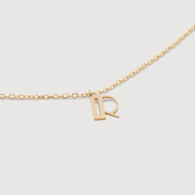 Monica Vinader Gold Small Initial R Necklace Adjustable 41-46cm/16-18'