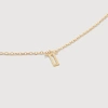 MONICA VINADER GOLD SMALL INITIAL T NECKLACE ADJUSTABLE 41-46CM/16-18'