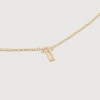 Monica Vinader Gold Mini Initial T Chain Necklace