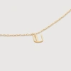 MONICA VINADER GOLD SMALL INITIAL U NECKLACE ADJUSTABLE 41-46CM/16-18'