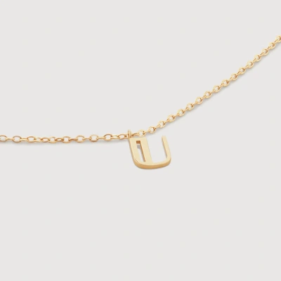 Monica Vinader Gold Mini Initial U Chain Necklace In 金色
