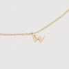 MONICA VINADER GOLD SMALL INITIAL W NECKLACE ADJUSTABLE 41-46CM/16-18'