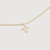 MONICA VINADER GOLD SMALL INITIAL X NECKLACE ADJUSTABLE 41-46CM/16-18'