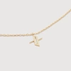 Monica Vinader Gold Mini Initial X Chain Necklace