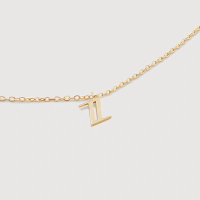 Monica Vinader Gold Small Initial Z Necklace Adjustable 41-46cm/16-18'