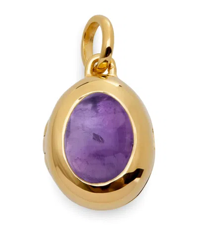Monica Vinader Gold Vermeil And Amethyst February Birthstone Locket