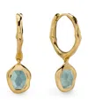 Monica Vinader Gold Vermeil And Aquamarine Odyssey Huggie Earrings