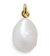 Monica Vinader Gold Vermeil And Baroque Pearl Pendant In White