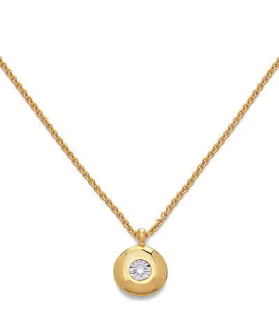 Monica Vinader Gold Vermeil And Diamond April Birthstone Necklace In Pattern