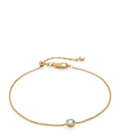 Monica Vinader Gold Vermeil And Diamond Essentials Solitaire Chain Bracelet