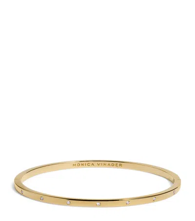 Monica Vinader Gold Vermeil And Diamond Essentials Station Bangle