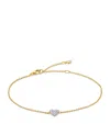Monica Vinader Lab-created Diamond Heart Charm Bracelet In Gold