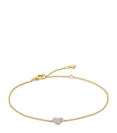 MONICA VINADER GOLD VERMEIL AND DIAMOND HEART CHAIN BRACELET