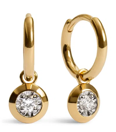 Monica Vinader Gold Vermeil And Diamond Huggie Earrings