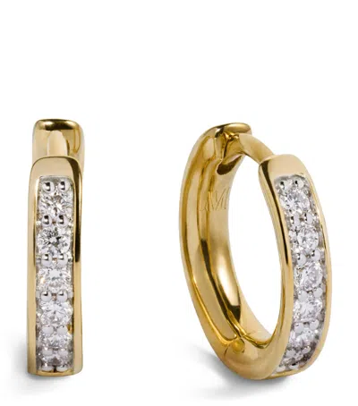 Monica Vinader Gold Vermeil And Diamond Huggie Hoop Earrings