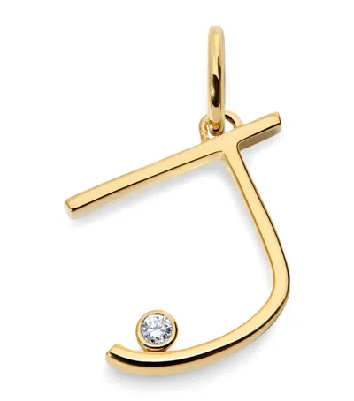Monica Vinader Gold Vermeil And Diamond J Initial Pendant