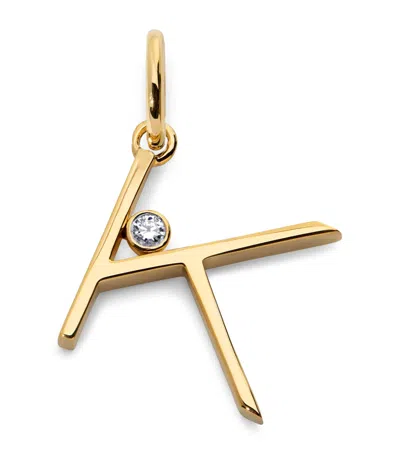 Monica Vinader Gold Vermeil And Diamond K Initial Pendant