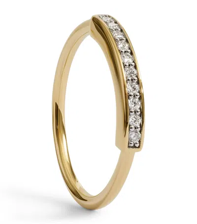 Monica Vinader Gold Vermeil And Diamond Linear Stacking Ring