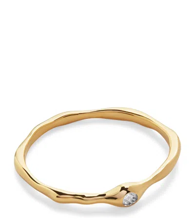 Monica Vinader Gold Vermeil And Diamond Mv Siren Stacking Ring