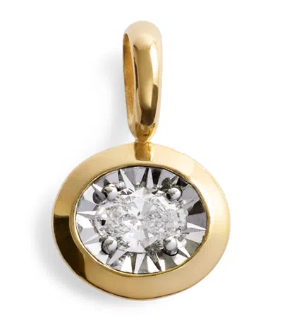 Monica Vinader Gold Vermeil And Diamond Oval Pendant