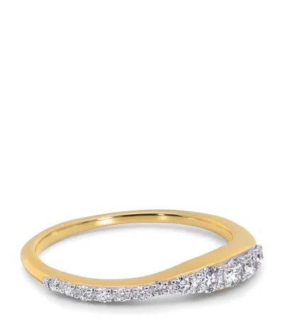 Monica Vinader Gold Vermeil And Diamond Pavé Riva Ring