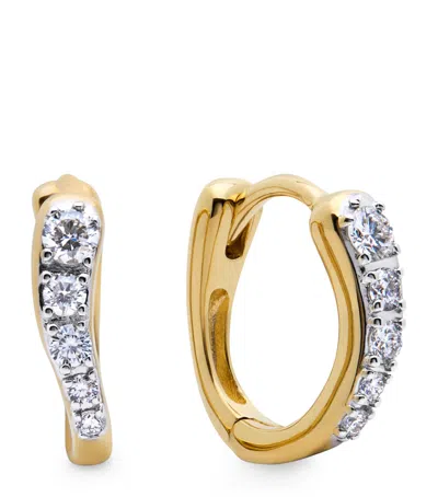 Monica Vinader Gold Vermeil And Diamond Riva Huggie Earrings