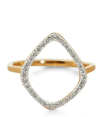 Monica Vinader Gold Vermeil And Diamond Riva Kite Ring In Metallic