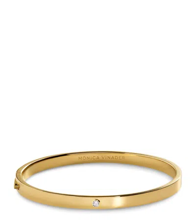 Monica Vinader Gold Vermeil And Diamond Solitaire Bangle