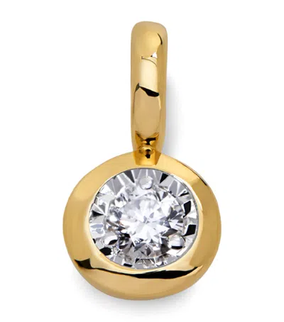 Monica Vinader Gold Vermeil And Diamond Solitaire Charm In Red
