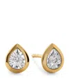 Monica Vinader Womens Pear-shaped 0.13ct Lab-grown Diamond And 18ct Yellow-gold Vermeil Stud Earrings In Gold