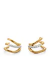Monica Vinader Gold Vermeil And Diamond Triple Wave Huggie Earrings In Gold