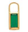 Monica Vinader Gold Vermeil And Green Onyx Baguette Gemstone Hoop Charm In Gold