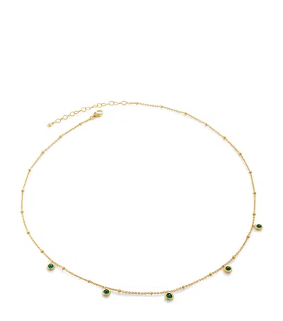 Monica Vinader Gold Vermeil And Green Onyx Chain Necklace