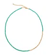 Monica Vinader Gold Vermeil And Green Onyx Mini Nugget Gemstone Beaded Necklace In Gold