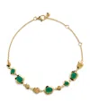 Monica Vinader Gold Vermeil And Green Onyx Odyssey Pebbled Chain Bracelet In Multi