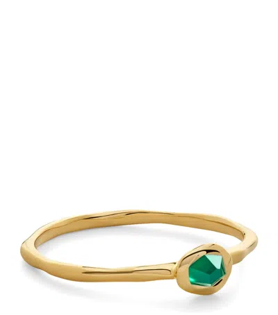 Monica Vinader Gold Vermeil And Green Onyx Odyssey Stacking Ring